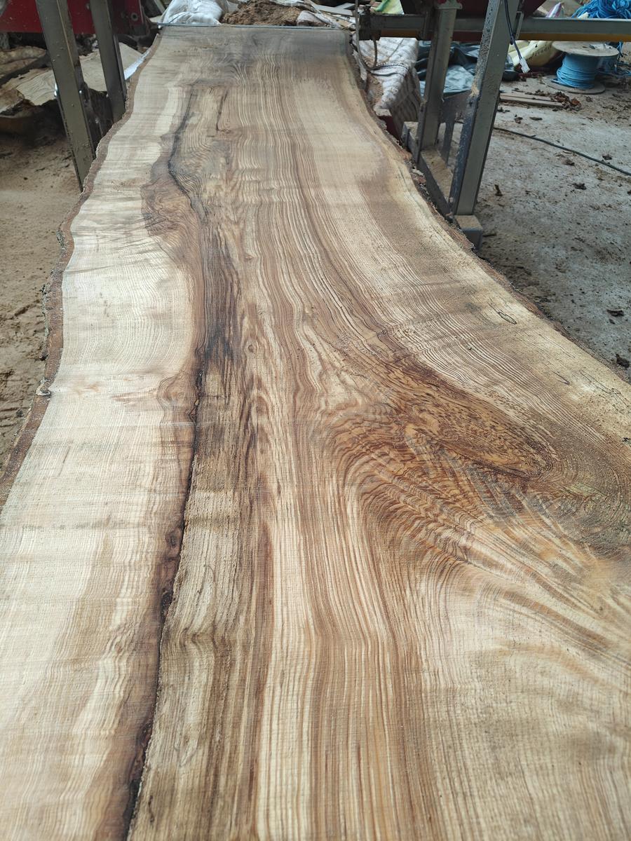 Figured grain on a fresh slab