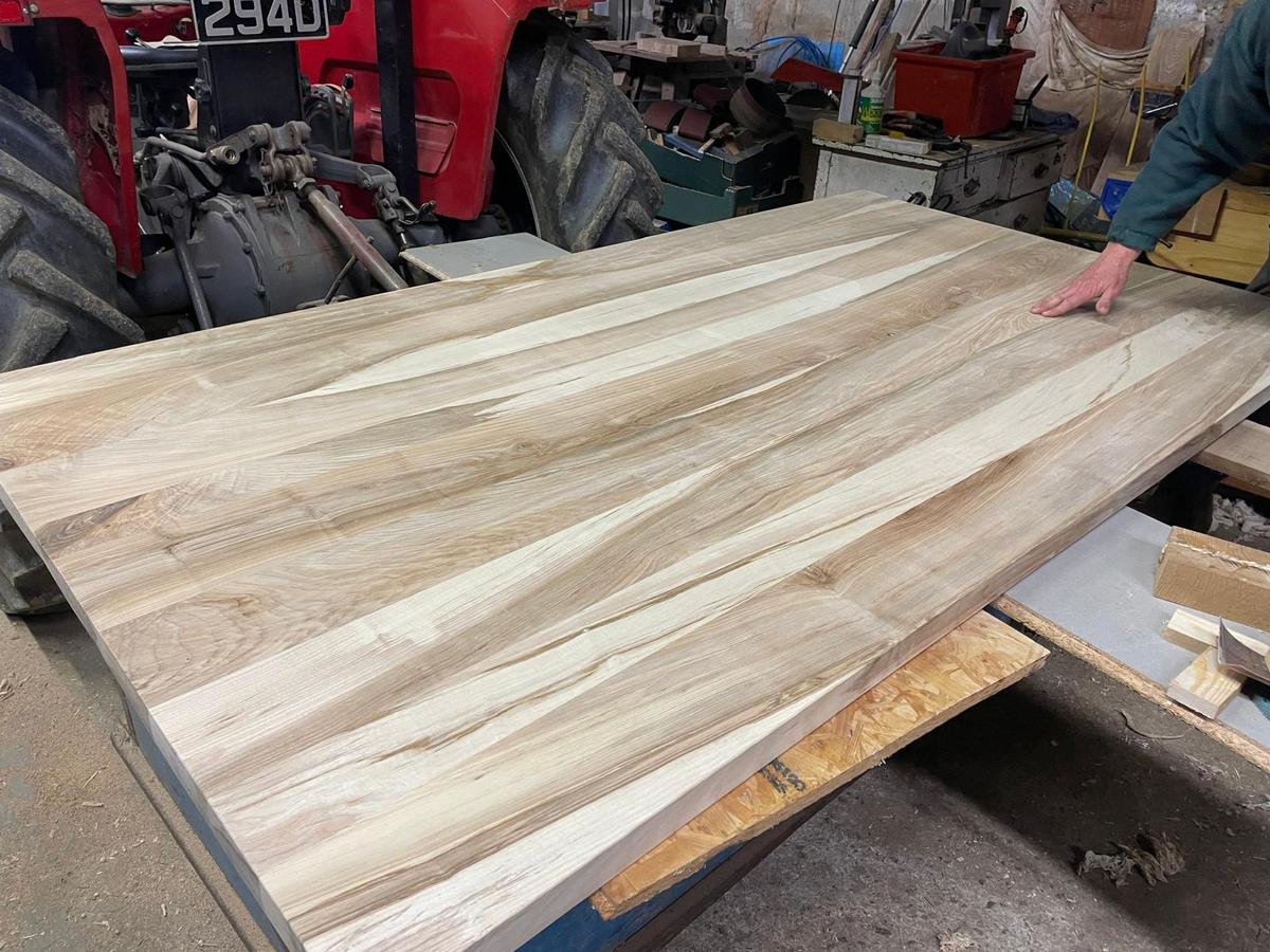 A finished timber worktop